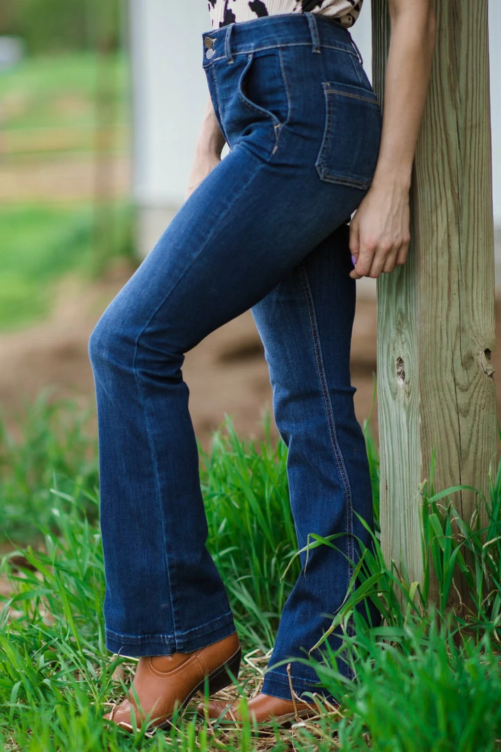 Bottoms Cello High Rise Two Button Flare Jeans 4 Bottoms Cello High Rise Two Button Flare Jeans