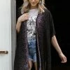 Just Jamie Black Kimono With Rhinestone Trim