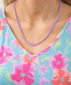 OMG Blings Lavender Enamel Chain Necklace