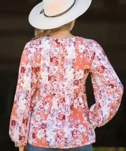 Andree By Unit Salmon Floral Print Babydoll Top 7 Andree By Unit Salmon Floral Print Babydoll Top