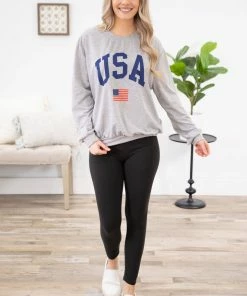 ORANG Grey USA Graphic Sweatshirt