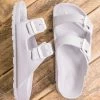 Ultimate Sports Light Grey Kids Double Strap Slide On Sandals