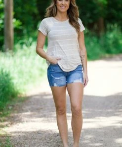 Perfect Peach Beige And Off White Stripe Top Tops 6 Perfect Peach Beige And Off White Stripe Top Tops