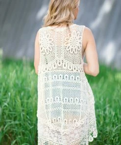 ADORA Ivory Crochet Lace Vest