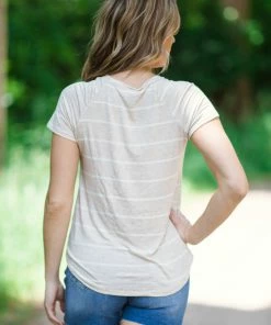 Perfect Peach Beige And Off White Stripe Top Tops 7 Perfect Peach Beige And Off White Stripe Top Tops
