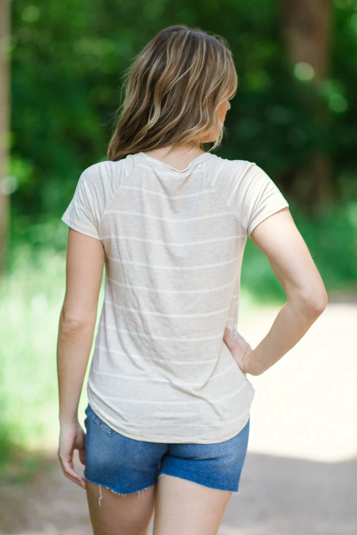 Perfect Peach Beige And Off White Stripe Top Tops 5 Perfect Peach Beige And Off White Stripe Top Tops