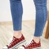 Olem Shoe Corporation Red And Black Buffalo Plaid Sneakers