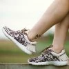 Crazy Train Brown And Cream Cow Print Sneakers Shoes