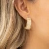 Crystals Trading Inc Accessories Ivory Half Moon Beaded Earrings