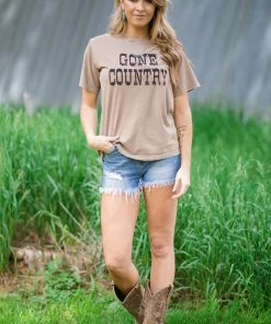 Zutter Taupe Gone Country Graphic Tee