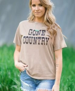 Zutter Taupe Gone Country Graphic Tee