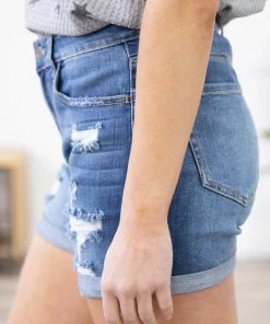 Bottoms Cello Relaxed Fit Double Cuffed Shorts