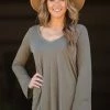 Julian J Olive V-Neck Top