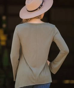 Julian J Olive V-Neck Top