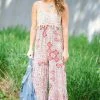 Blue B Red Crochet Top Medallion Print Pant Jumpsuit Dresses