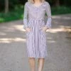 Hailey And Co Off White And Black Stripe Long Sleeve Dress Dresses