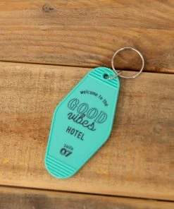 Willow And Grace Turquoise Good Vibes Keychain