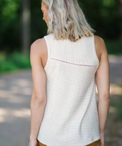 Doe & Rae Beige Rib Knit Asymmetrical Seam Tank Tops 7 Doe & Rae Beige Rib Knit Asymmetrical Seam Tank Tops