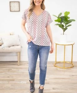 Lovely Melody SHORT SLEEVES Neon Pink And Grey Chevron Textured Knit Top 10 Lovely Melody SHORT SLEEVES Neon Pink And Grey Chevron Textured Knit Top