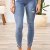 Rewash Medium Wash Lightly Distressed Jeans
