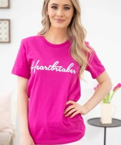 OCEAN & 7TH SHORT SLEEVES Raspberry Heartbreaker Graphic Tee