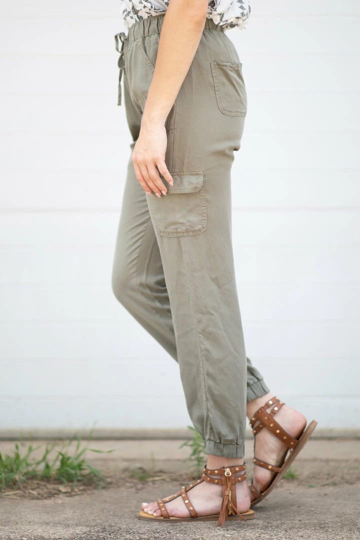 Style Melody Inc. Olive Jogger Pant With Cargo Pockets 5 Style Melody Inc. Olive Jogger Pant With Cargo Pockets