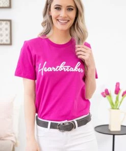 OCEAN & 7TH SHORT SLEEVES Raspberry Heartbreaker Graphic Tee