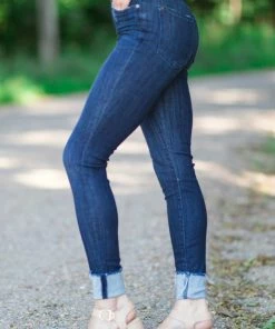 Judy Blue Jeans PRE-ORDER Judy Blue Dark Wash Cuffed Skinny Jeans Shipping Apx 8/5 Bottoms