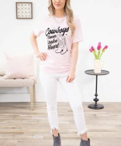 Blume & Co. SHORT SLEEVES Baby Pink Never Broke My Heart Graphic Tee