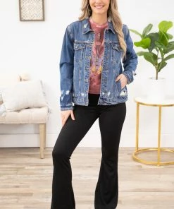 Blumin Apparel Bottoms Black Rib Knit Flare Pants