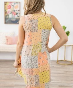 Chris & Carol Pastel Blue Multicolor Patchwork Print Dress Dresses 7 Chris & Carol Pastel Blue Multicolor Patchwork Print Dress Dresses