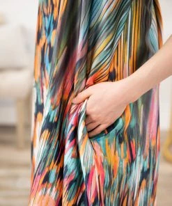 BucketList Hot Pink Multicolor Maxi Dress With Pockets