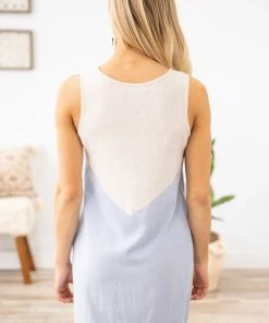 Lovely Melody Dusty Blue And Oatmeal Colorblock Dress 11 Lovely Melody Dusty Blue And Oatmeal Colorblock Dress