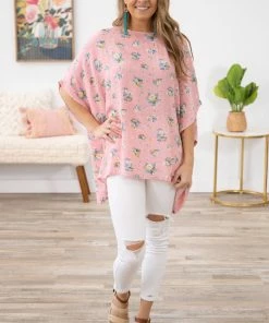 Blumin Apparel Blush Multicolor Floral Print Tunic Top Tops 8 Blumin Apparel Blush Multicolor Floral Print Tunic Top Tops
