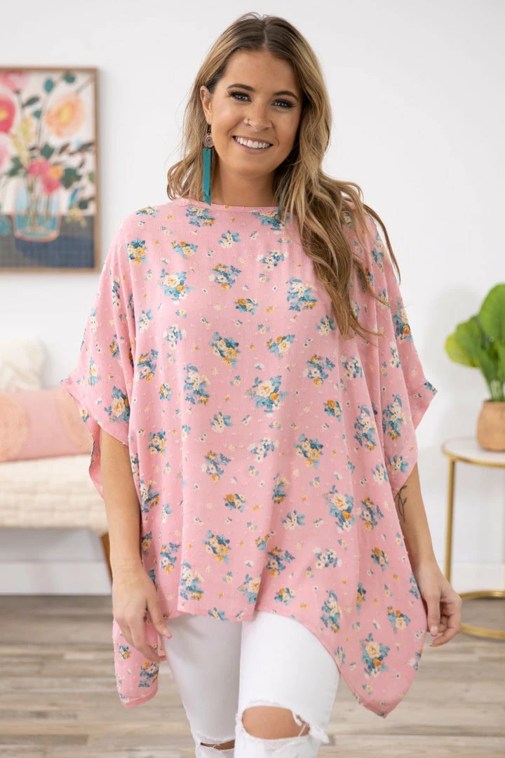 Blumin Apparel Blush Multicolor Floral Print Tunic Top Tops 4 Blumin Apparel Blush Multicolor Floral Print Tunic Top Tops