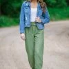 Love Tree Bottoms Olive Smocked Waist Jogger Pant