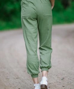 Love Tree Bottoms Olive Smocked Waist Jogger Pant