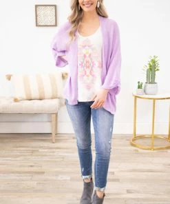 Staccato CARDIGANS Orchid Lightweight Waffle Knit Cardigan
