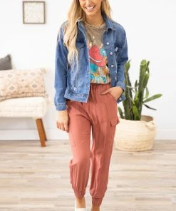 YMI Medium Wash Boyfriend Fit Denim Jacket Outerwear