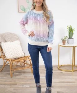 BIBI Ivory Multicolor Ombre Sweater SWEATERS