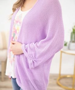 Staccato CARDIGANS Orchid Lightweight Waffle Knit Cardigan