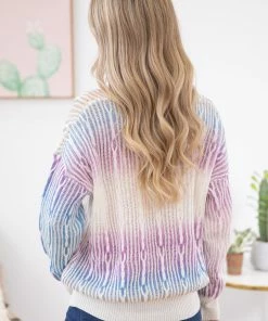BIBI Ivory Multicolor Ombre Sweater SWEATERS