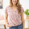 Tua Fashion, INC. Dusty Rose And Ivory Animal Print Top