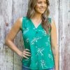 Tua Fashion, INC. Tops Jade Multicolor Floral Button Up Tank