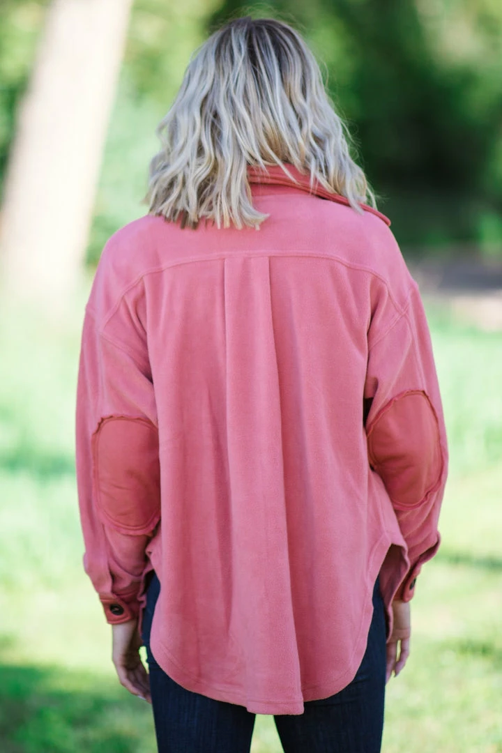 Zenana Salmon Fleece Boyfriend Fit Shacket 5 Zenana Salmon Fleece Boyfriend Fit Shacket
