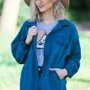 Zenana Teal Fleece Boyfriend Fit Shacket