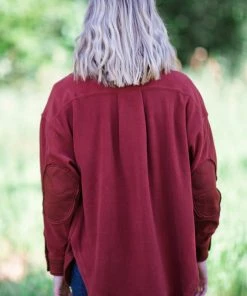 Zenana Outerwear Rust Fleece Boyfriend Fit Shacket