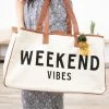 Y & S Handbags Accessories Beige Weekend Vibes Tote Bag With Tassel