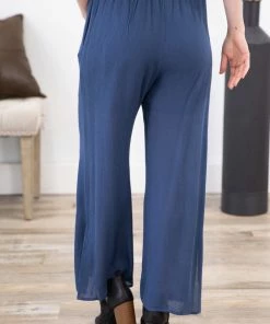 Wish List Navy Smocked Waist Pull On Pant 10 Wish List Navy Smocked Waist Pull On Pant