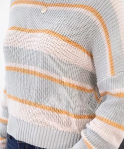 Gilli Pastel Blue And Oatmeal Stripe Sweater LONG SLEEVES